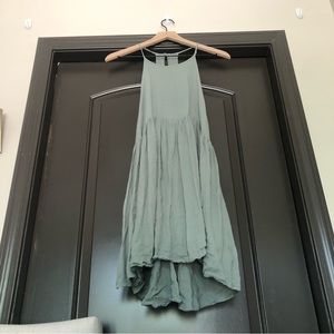 Wishlist lightweight flowy boho pastel olive green mini dress with keyhole back